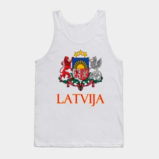 Latvia - Coat of Arms Design (Latvian Text) Tank Top